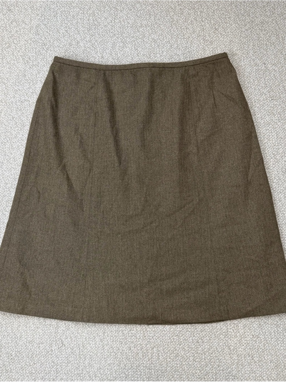 Vintage Lands’ End Wool Cashmere Herringbone Skirt 16 Old Money Equestrian - Picture 2 of 9